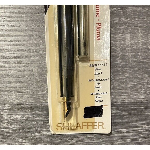 1990s Sheaffer 70475 Vintage Marbled Blue& Gold Fine Fountain Pen Refillable NOS - Picture 3 of 4